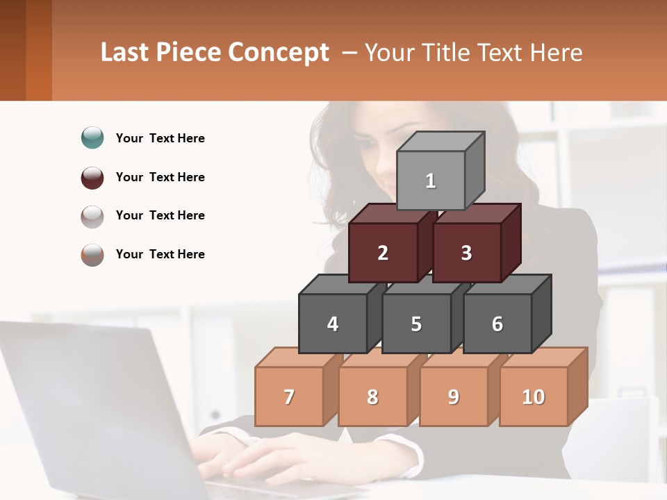 A Woman Sitting At A Desk With A Laptop PowerPoint Template