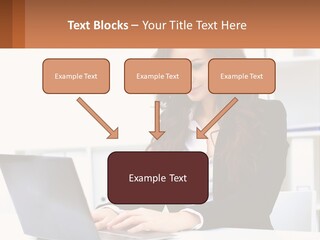 A Woman Sitting At A Desk With A Laptop PowerPoint Template