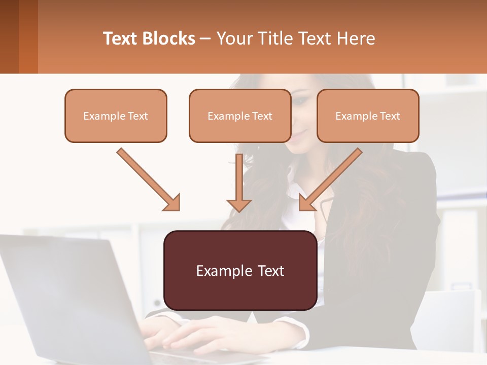 A Woman Sitting At A Desk With A Laptop PowerPoint Template