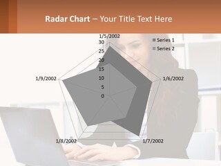 A Woman Sitting At A Desk With A Laptop PowerPoint Template
