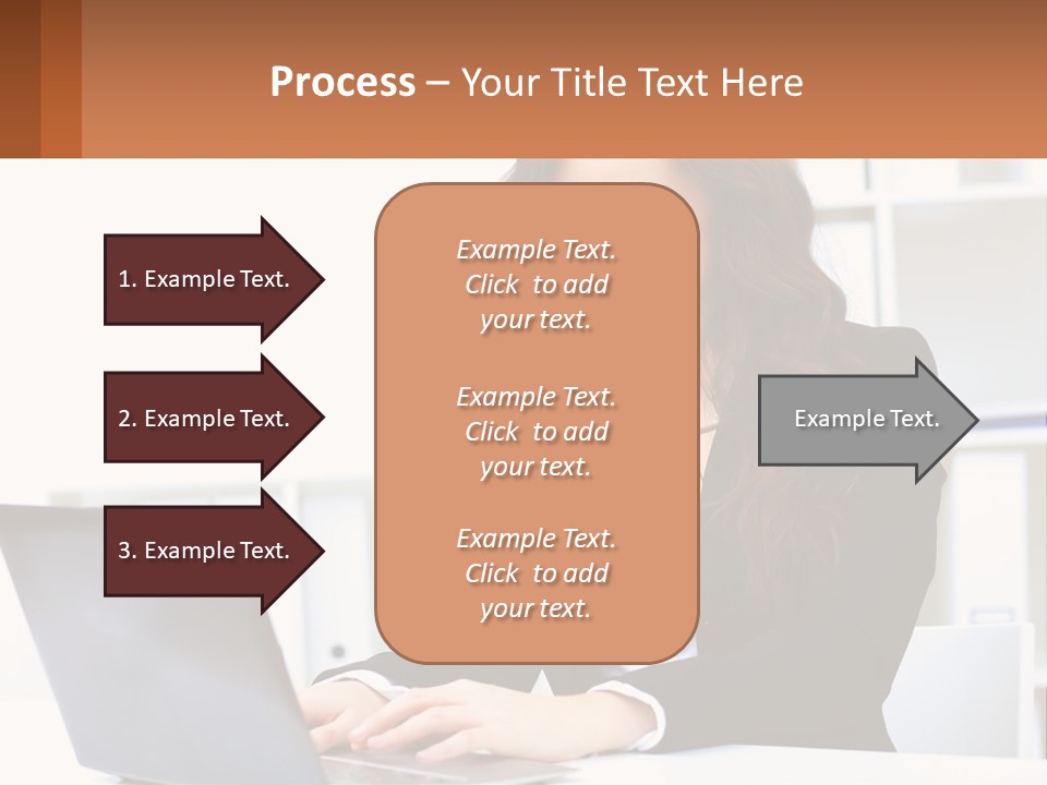 A Woman Sitting At A Desk With A Laptop PowerPoint Template