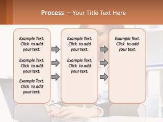 A Woman Sitting At A Desk With A Laptop PowerPoint Template