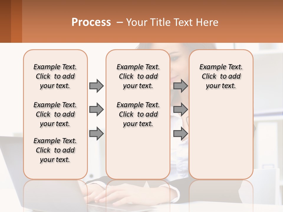 A Woman Sitting At A Desk With A Laptop PowerPoint Template