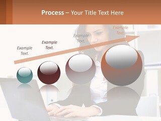 A Woman Sitting At A Desk With A Laptop PowerPoint Template