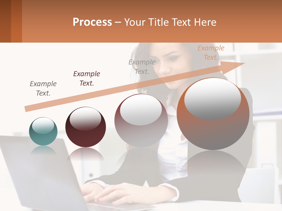 A Woman Sitting At A Desk With A Laptop PowerPoint Template