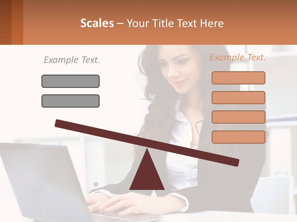 A Woman Sitting At A Desk With A Laptop PowerPoint Template