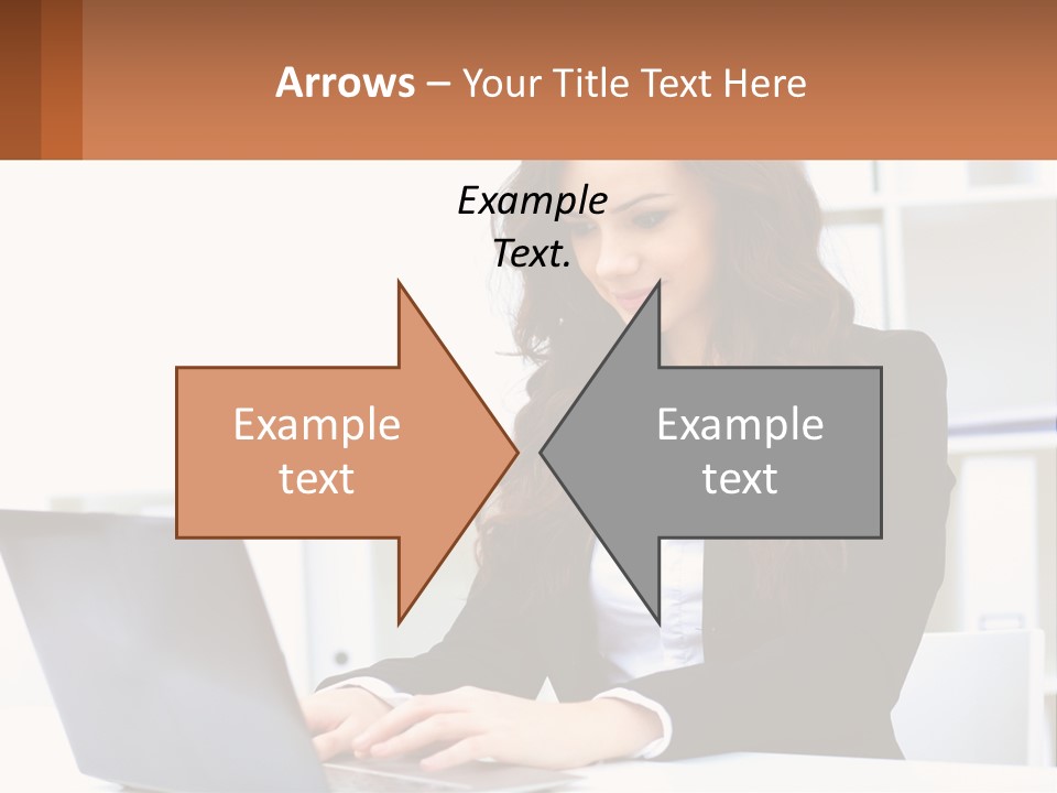 A Woman Sitting At A Desk With A Laptop PowerPoint Template