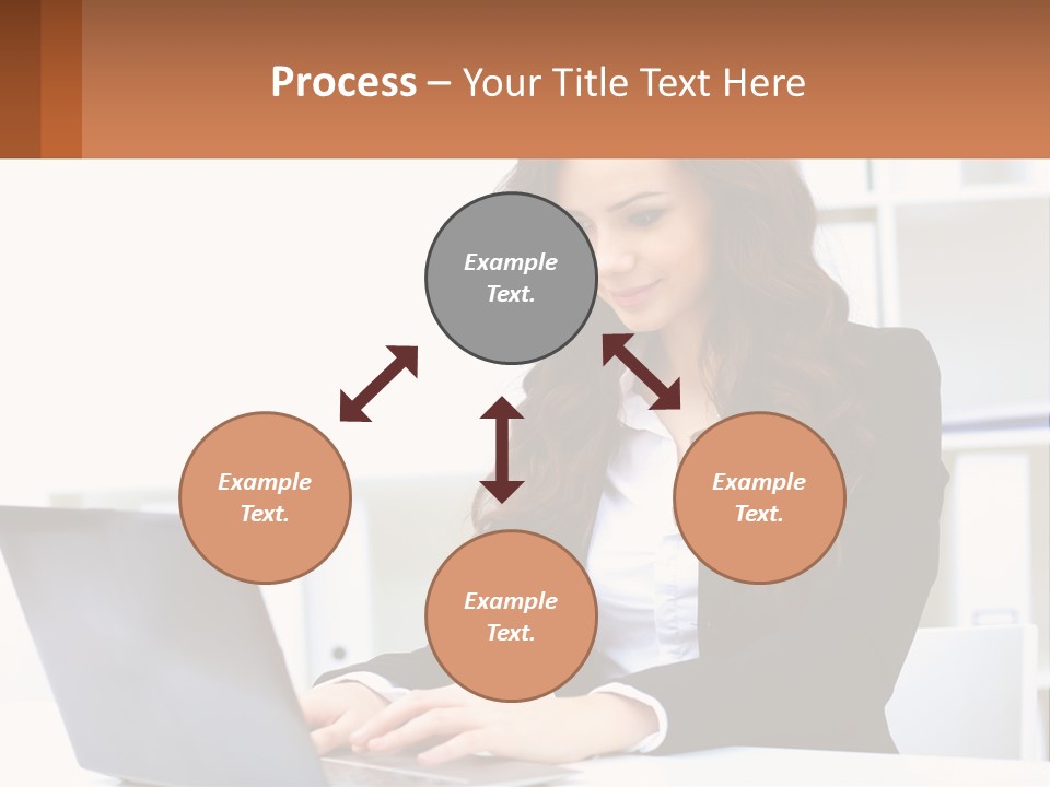 A Woman Sitting At A Desk With A Laptop PowerPoint Template