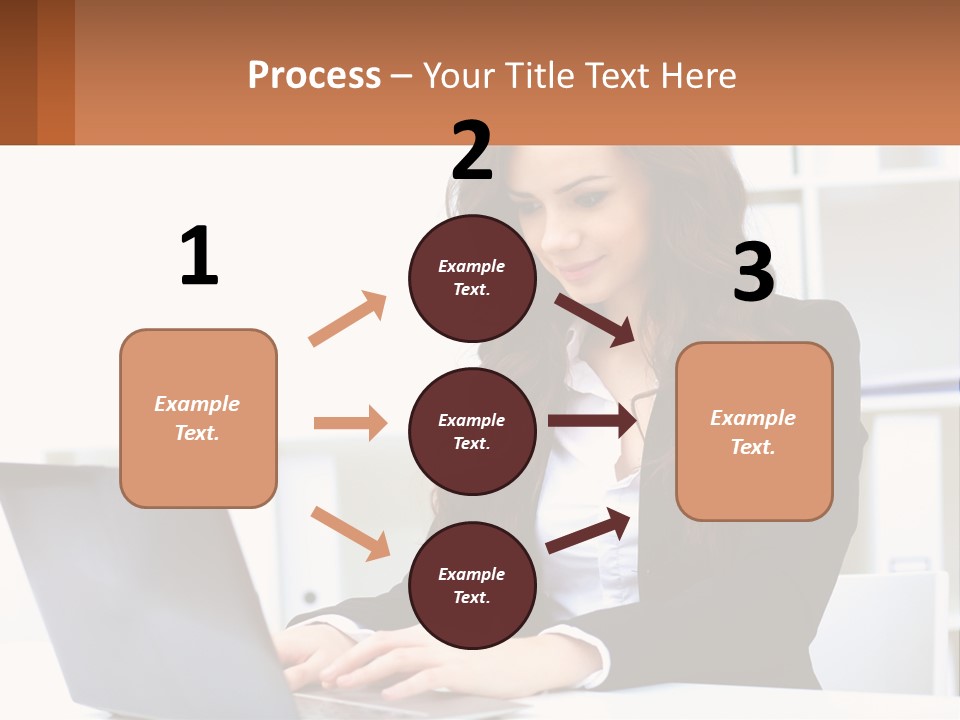 A Woman Sitting At A Desk With A Laptop PowerPoint Template