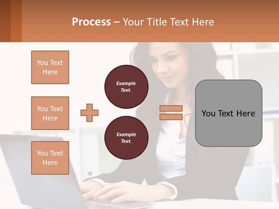 A Woman Sitting At A Desk With A Laptop PowerPoint Template