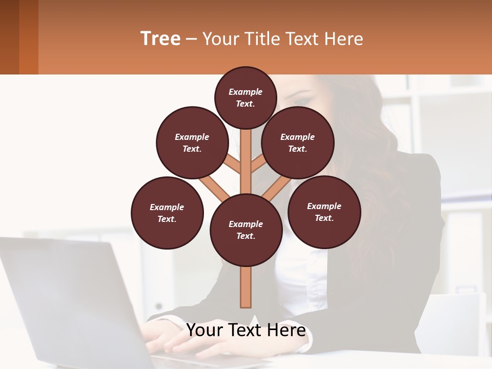 A Woman Sitting At A Desk With A Laptop PowerPoint Template