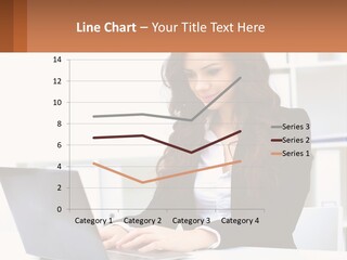 A Woman Sitting At A Desk With A Laptop PowerPoint Template