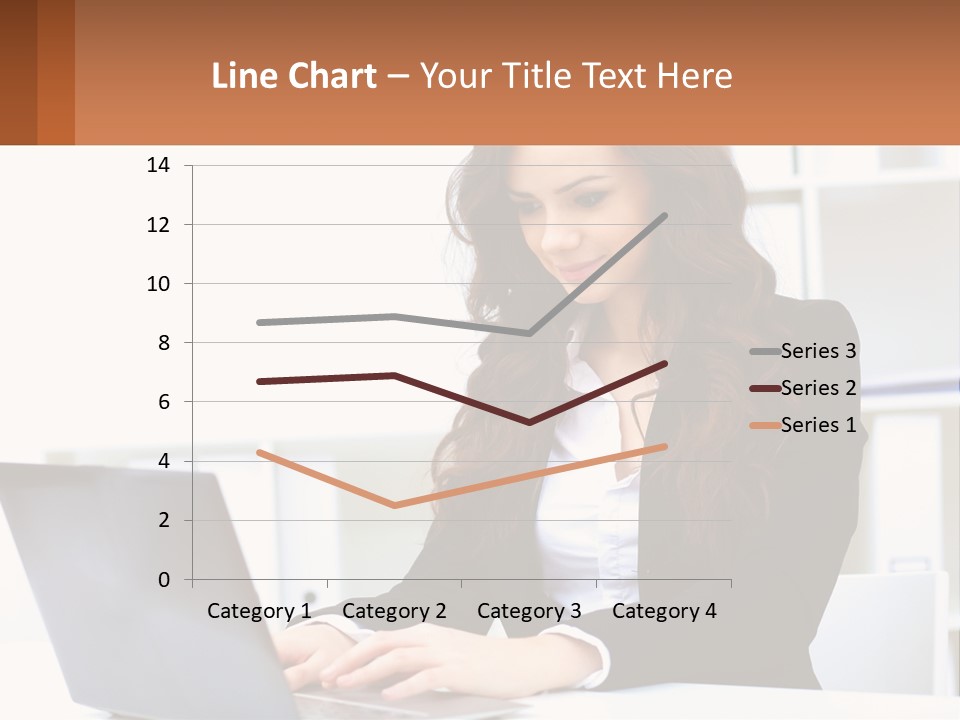 A Woman Sitting At A Desk With A Laptop PowerPoint Template
