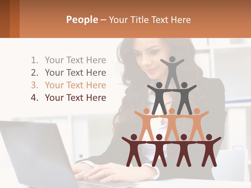 A Woman Sitting At A Desk With A Laptop PowerPoint Template