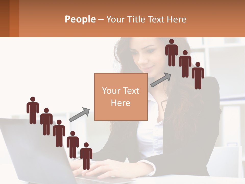 A Woman Sitting At A Desk With A Laptop PowerPoint Template