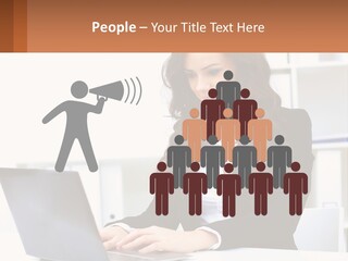 A Woman Sitting At A Desk With A Laptop PowerPoint Template