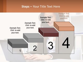 A Woman Sitting At A Desk With A Laptop PowerPoint Template