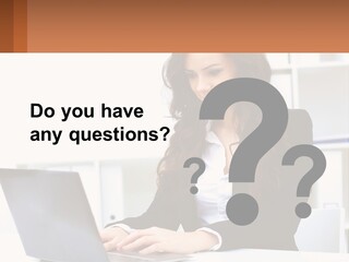 A Woman Sitting At A Desk With A Laptop PowerPoint Template