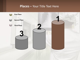 A Woman In A White Lab Coat Is Looking At A X - Ray PowerPoint Template