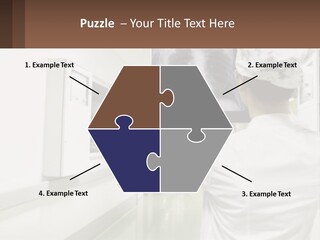 A Woman In A White Lab Coat Is Looking At A X - Ray PowerPoint Template