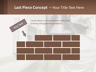 A Woman In A White Lab Coat Is Looking At A X - Ray PowerPoint Template