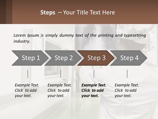 A Woman In A White Lab Coat Is Looking At A X - Ray PowerPoint Template