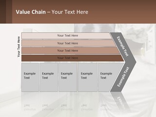 A Woman In A White Lab Coat Is Looking At A X - Ray PowerPoint Template
