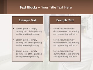 A Woman In A White Lab Coat Is Looking At A X - Ray PowerPoint Template