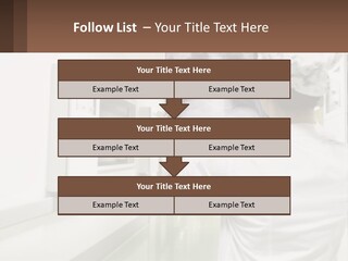 A Woman In A White Lab Coat Is Looking At A X - Ray PowerPoint Template