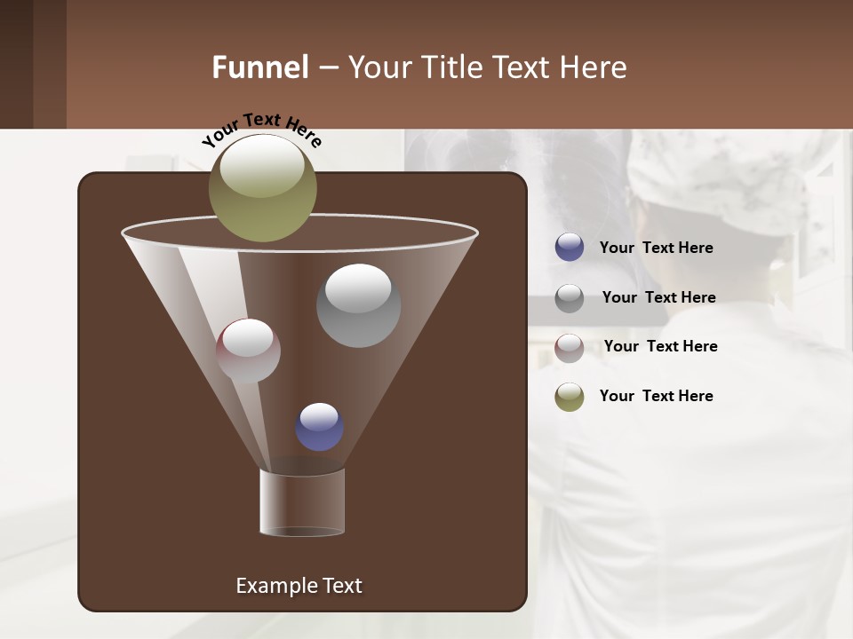 A Woman In A White Lab Coat Is Looking At A X - Ray PowerPoint Template