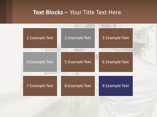 A Woman In A White Lab Coat Is Looking At A X - Ray PowerPoint Template