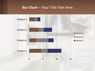 A Woman In A White Lab Coat Is Looking At A X - Ray PowerPoint Template
