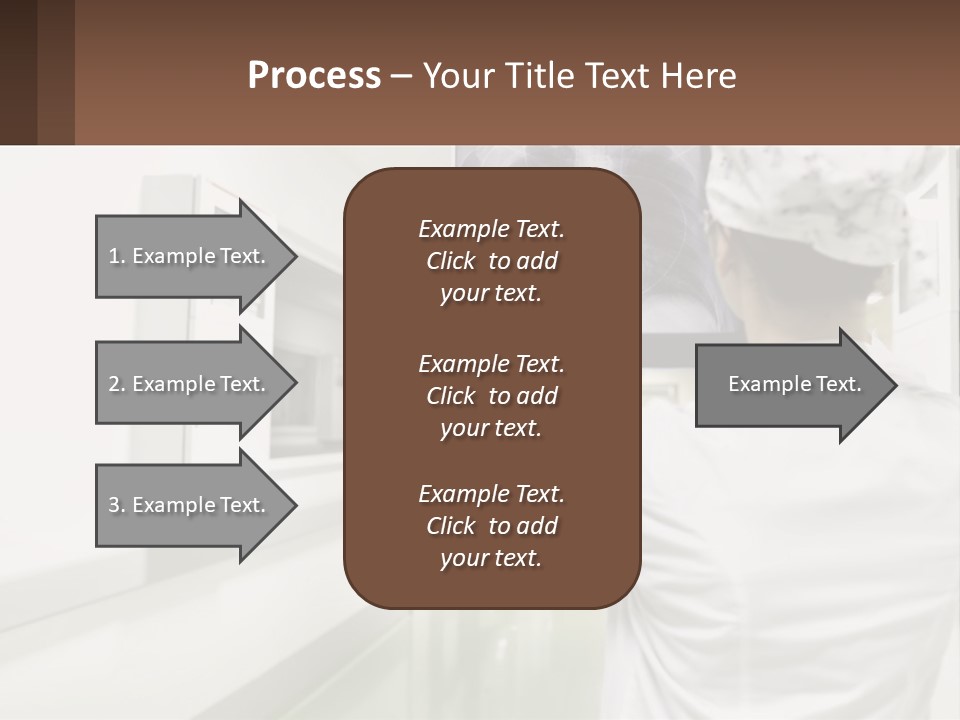 A Woman In A White Lab Coat Is Looking At A X - Ray PowerPoint Template
