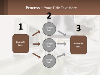 A Woman In A White Lab Coat Is Looking At A X - Ray PowerPoint Template