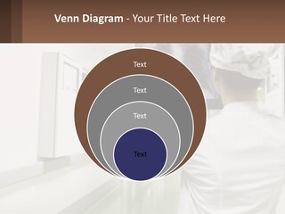 A Woman In A White Lab Coat Is Looking At A X - Ray PowerPoint Template