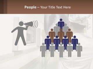 A Woman In A White Lab Coat Is Looking At A X - Ray PowerPoint Template