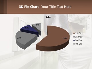 A Woman In A White Lab Coat Is Looking At A X - Ray PowerPoint Template