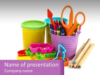 A Bunch Of Different Colored Pencils And Markers PowerPoint Template