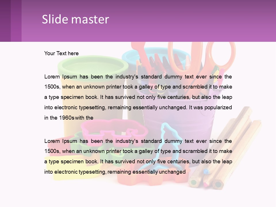 A Bunch Of Different Colored Pencils And Markers PowerPoint Template