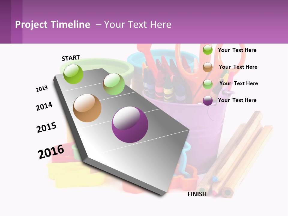 A Bunch Of Different Colored Pencils And Markers PowerPoint Template