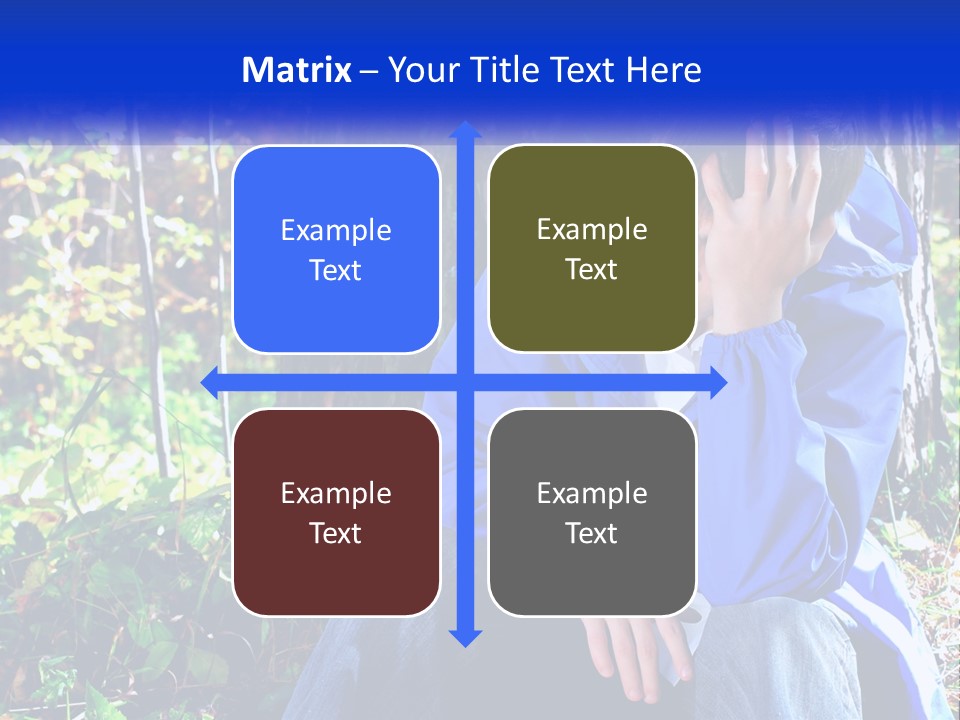 A Man In A Blue Jacket Sitting Next To A Tree PowerPoint Template