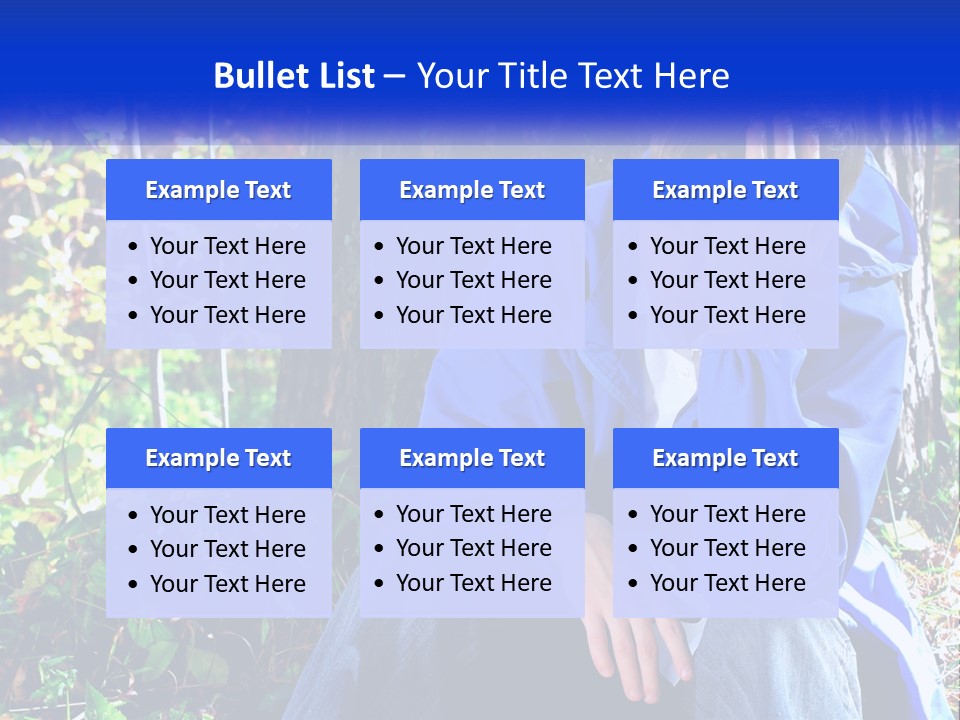 A Man In A Blue Jacket Sitting Next To A Tree PowerPoint Template