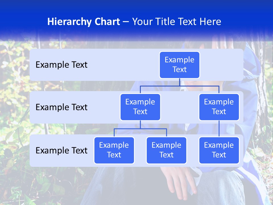 A Man In A Blue Jacket Sitting Next To A Tree PowerPoint Template
