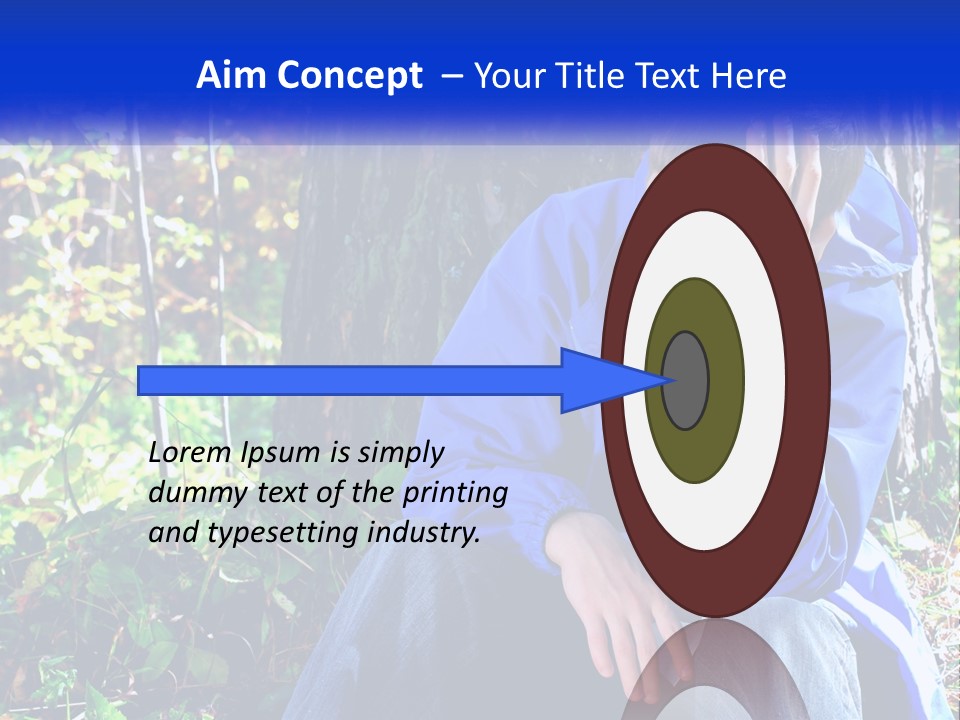 A Man In A Blue Jacket Sitting Next To A Tree PowerPoint Template