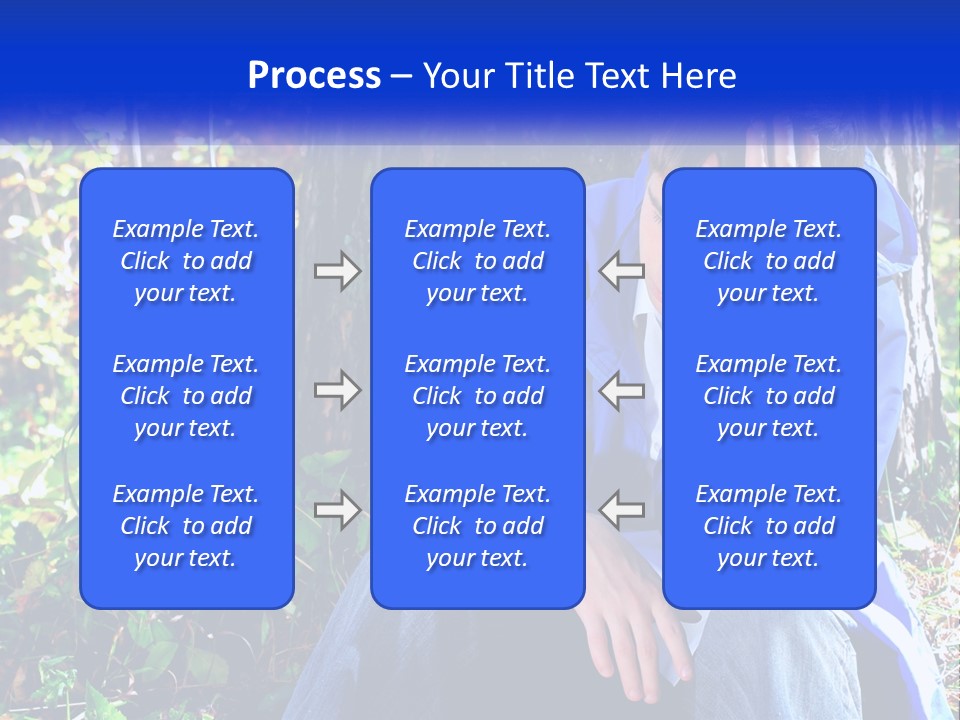 A Man In A Blue Jacket Sitting Next To A Tree PowerPoint Template