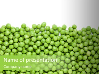 A Pile Of Green Peas On A White Background PowerPoint Template