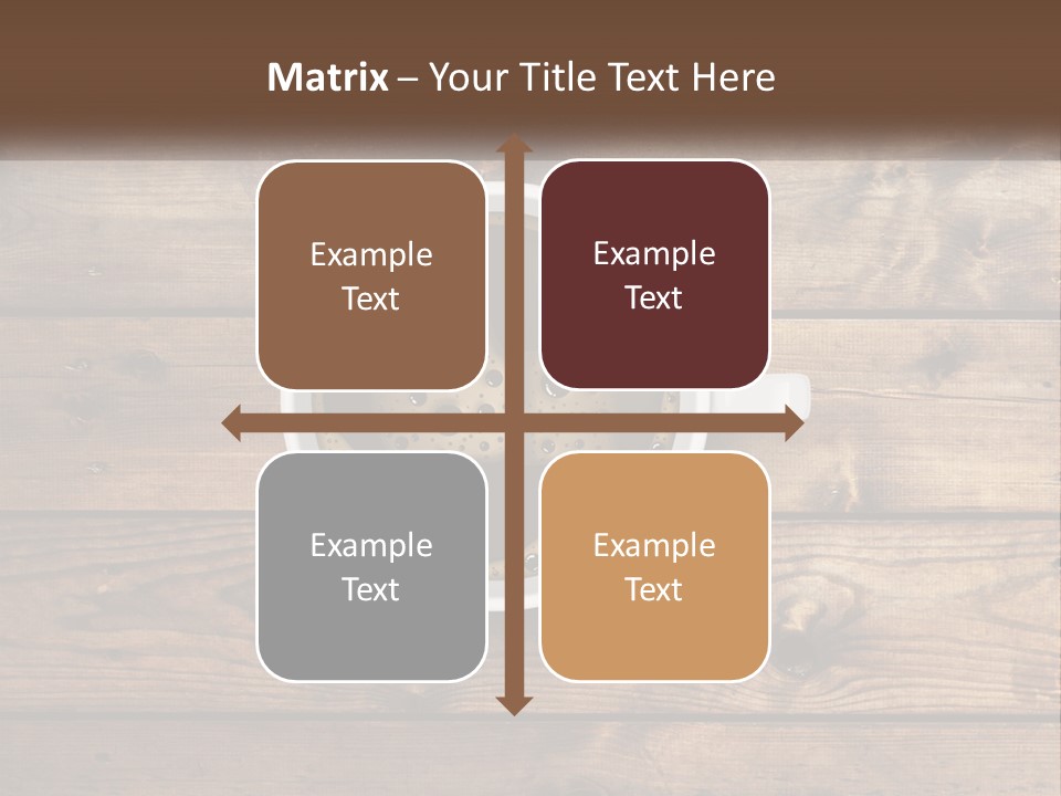 A Cup Of Coffee On A Wooden Table PowerPoint Template