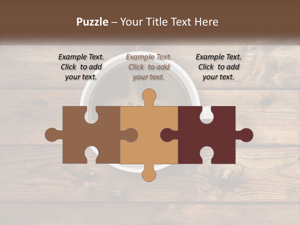 A Cup Of Coffee On A Wooden Table PowerPoint Template