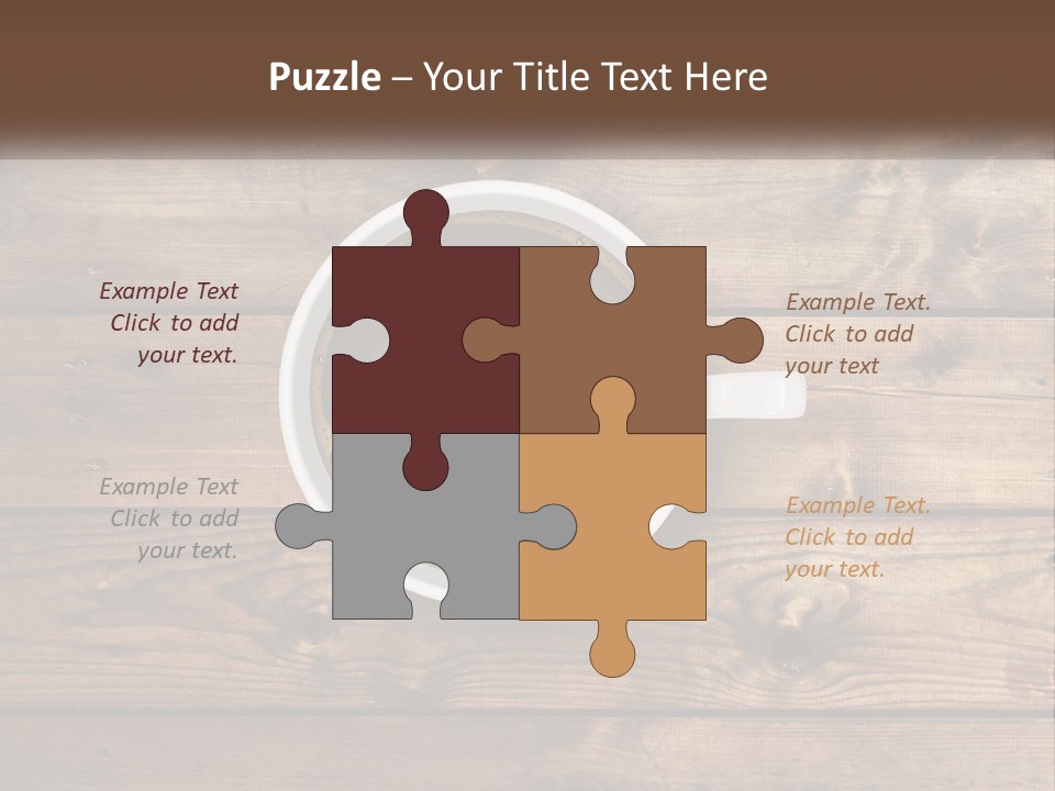 A Cup Of Coffee On A Wooden Table PowerPoint Template