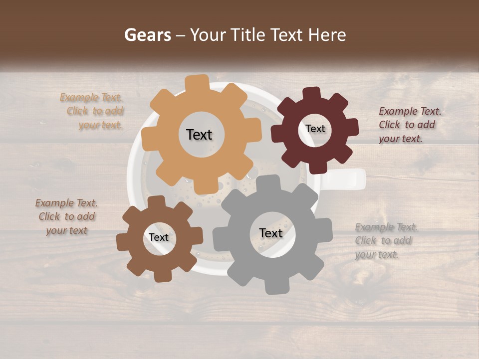 A Cup Of Coffee On A Wooden Table PowerPoint Template